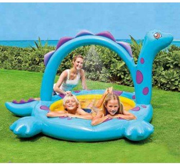 bestway 57437 piscine gonflable dino de pulvérisation 229x165x117