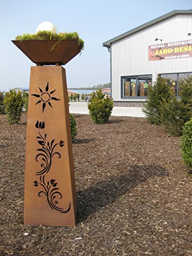 Edelrost Säule konisch + Schale RS91+S11 XL Säulen Blumen Deko Garten