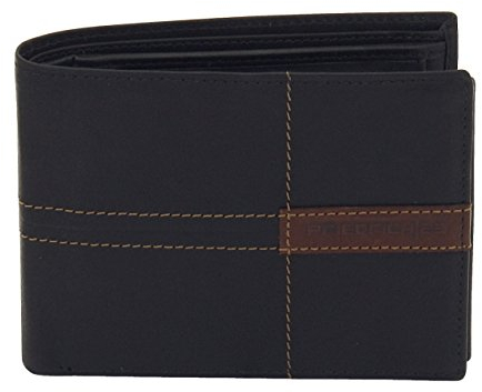 Friedrich|23, Herren Geldbeutel, Leder, Querformat, 12,5 x 9,5 x 2 cm, Mit Wiener Schachtel, Schwarz, 16051-2