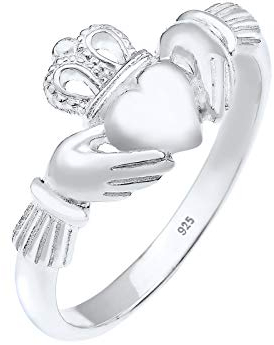 Elli Ring Damen Claddagh Herz Krone in 925 Sterling Silber
