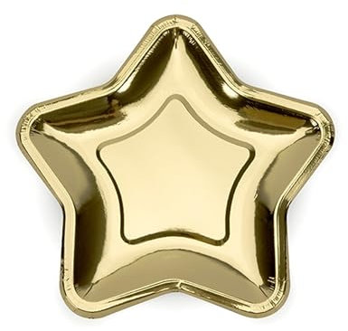 Sole Sole 6 Petites Assiettes en Carton étoile métallique doré 18 cm - Doré - Taille Unique