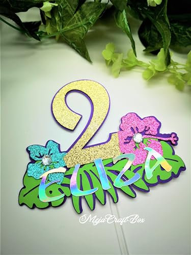 Happy Birthday MOANA PERSONALISED cake topper Any name Any age (Holographic Name)