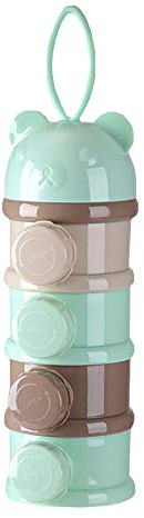 MEGAUK Baby Milchpulver Portionierer 4 Fächer Formel Milchpulverspender Aufbewahrungsbehälter Milk Powder Dispenser Aufbewahrungssystem Behälter für Babynahrung inklusive Deckel für 4 Portionen
