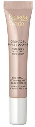 Bottega Verde - Crema Gel Borse e Occhiaie, 15 ml, con Acido Ialuronico, Riso e Soia, Fresco e Idratante, Combatte i Segni di Stanchezza, Perfetto come Base per Make-Up Occhi
