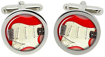 Gift Shop Stratocaster Gitarre Manschettenknöpfe in Chrom Verpackung