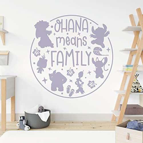 Ohana Means Family – Lilo und Stitch – Kinder Wandtattoo [Hellgrau]