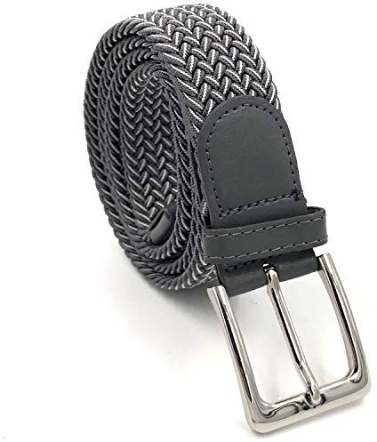 LisaModa Unisex Stretch Flechtgürtel in vielen Farben (Grautöne 040, 110-130)