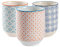 Nicola Spring Hand-Printed Tumbler - 280ml - 3 Colours - Pack of 6 - No Handle Hot Chocolate Cups Breakfast Tea & Coffee Mugs for Kitchens, Cafes & Restaurants