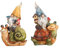 TERESA'S COLLECTIONS Lustig Gartenzwerge Gartendeko für Draußen Zwerge Wetterfest Gartenfiguren für Außen 2er Set Gartenwichtel Gartendeko für Balkon Geschenke für Frauen 19cm