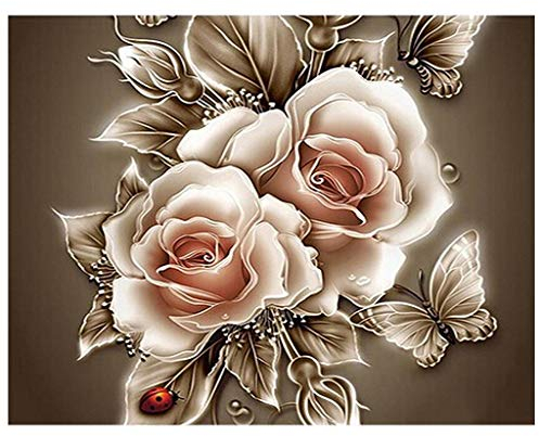 (40x50cm) Square Diamond Painting 5D DIY Carré Diamant Peinture Point De Croix Kit Fleur Diamant Peinture Kits pour Adultes Strass Broderie Diamant Art Diamante Ornements Mur Art Toile Décoration