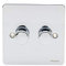 Schneider Electric Ultimate Flat Plate - Double 2 Way Dimmer Light Switch, Main & Low Voltage, 250 W/VA, GU6222CPC, Polished Chrome