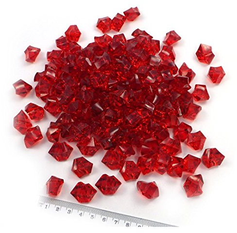 Sepkina Dekosteine Dekosteinchen Ziersteine Tischdeko Hochzeit Steine dekorieren aus Acryl dunkelrot (Bordeaux)