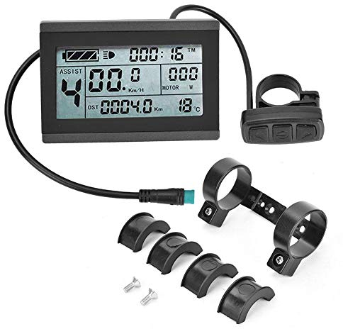 Telituny Elektrische Fahrräder Messgerät, Großer Bildschirm KT-LCD3 Elektrisches LCD Kunststoffmessgerät aus Kunststoff mit wasserdichtem Anschluss zur Änderung des Fahrrads