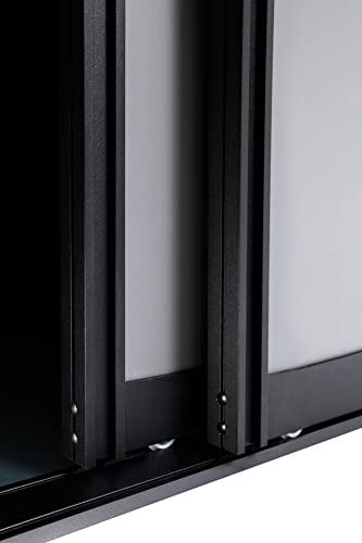 Schiebetürbausatz mit schwarz rau lackierten Rahmen Typ A - Bodengeführt - wahlweise 2000 oder 3000 mm Schienenbreite für zwei oder drei Türflügel á max. 1068 x 2700 mm (2 Türflügel / 2 Meter Schiene)