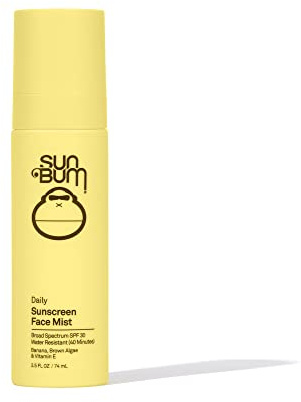 Sun Bum Skin Care SPF 30 Daily Sunscreen Mist - Vegan and Hawaii 104 Act Compliant (Made without Octinoxate & Oxybenzone) - Broad Spectrum UVA/UVB Facial Sunscreen Spray with Vitamin E - 2.5 oz