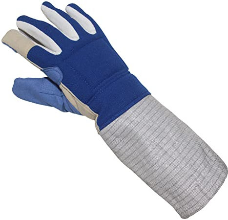 Fechthandschuhe, Metallstoff, mit Ärmel, Säbel-Match-Handschuhe, Fecht-Training/Wettkampf-Handschuhe für Erwachsene und Kinder, leitfähige Säbelausrüstung (XXS-XXL)