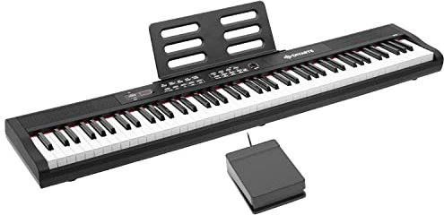 Piano Numérique Divarte DP35 Piano 88 Touches semi-lestées Haut-parleurs intégrés. 900 sons, 700 rythmes, 110 songs, Arrangeur, Métronome, enregistreur, Lecteur USB MP3. Piano débutant portable.
