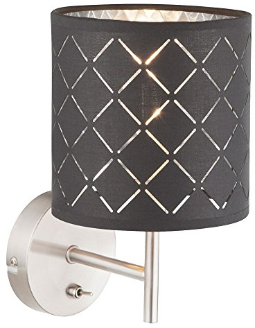 etc-shop Textil Wand Strahler Lampe Arbeits Wohn Zimmer Beleuchtung Schalter Leuchte grau silber