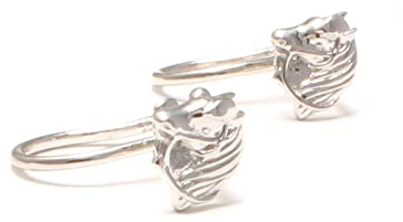 loveyourdiamonds Ohrclips für Kinder mit Pferde Kopf aus 925 Sterling Silber