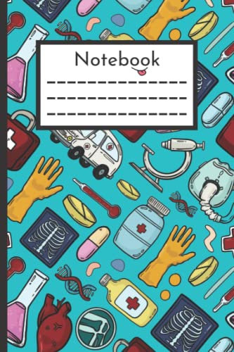 Doctor Nurse Hospital themed notebook: A tribute to all the medical heroes, 120 lined pages, 6 x 9 inches in size, perfect for fitting in a bag or first aid kit.