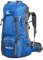 Bseash 60L Wasserdichter leichter Wanderrucksack mit Regenschutz, Outdoor Sport Tagesrucksack Multifunktions Reisetasche für Klettern Camping Reisen (Blau)