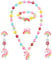 SOSPIRO Kinder Schmuck Set, 5 Stück Mädchen Perlenkette Set Einhorn Halskette Kinder Perlenarmband Regenbogen Ohrringe Ring, Prinzessin Schmuck Set Geschenk Für Kinder Mädchen Party Mitgebsel (Rosa)