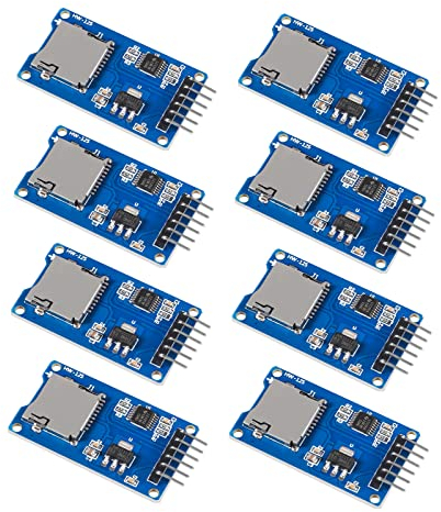 Diitao 8PCS Micro SD Card Reader Module,Micro SDHC TF Card Adapter Reader Module with SPI Interface Level Conversion Chip and Memory Storage Breakout Board, Blue, 48mm x31mm/1.89'' x 1.22'' (L x W)