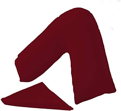 Night Zone V Shaped Polycotton Pillow Case Cover Nursing Pregnancy Maternity Orthopaedic Support PillowCase (Maroon)