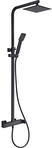 IMEX BDF016/NG FIYI Grifo Monomando Conjunto de Ducha Telescópico Negro Mate