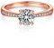 MomentWish Verlobungsring Damen, 1 Karat Moissanit Diamant Ring Damen, VVS1 D Farbe Rose 925 Sterling Silber, Verlobung Hochzeit Geschenk Ring für Frauen-Größe61