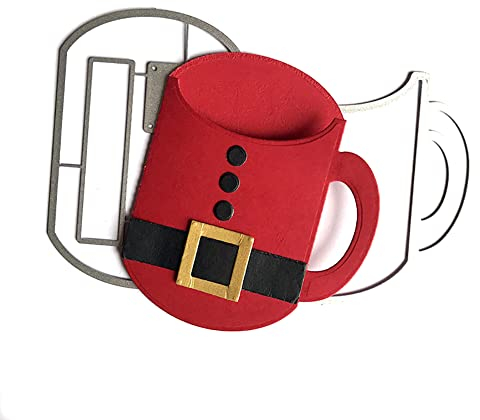 Weihnachten Stanzmaschine Stanzschablone, Weihnachtstasse Stanzschablone Weihnachtsmann Scrapbooking Prägeschablonen Metall Stanzformen Schneiden Cutting Dies für DIY Album Scrapbooking Karten Deko