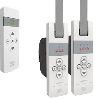 WIR elektronik, eWickler 2 Fenster Funk-Set, eW830-F-M, 2x elektrischer Gurtwickler + 1x Fernbedienung FB-9, für 12-15 mm Gurtband, Unterputz, bis 50 kg, inkl. Netzstecker (2 Fenster)