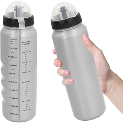 Bidon Vélo, Bouteille D'eau de Vélo 1L, Type Buse en Plastique de Qualité Alimentaire, Bouteille de Cyclisme et de Sport avec Housse Anti Poussière Gourde Sport