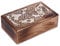 Ajuny Handgefertigte Holz Schatztruhe 8 x 5 Zoll – Schmuckkästchen mit Schmetterlingsmuster Weiß Braun – Aufbewahrungsbox für Schmuck Uhren Erinnerungen – Geschenk für Frauen Männer
