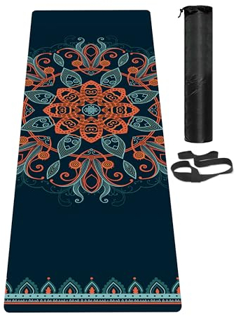 LaiEr Yogamatte, rutschfeste, umweltfreundliche Trainingsmatte mit Tragegurt, dicke Übungs- und Trainingsmatte für Yoga, Pilates und Fitness (183 cm x 61 cm x 6 mm)