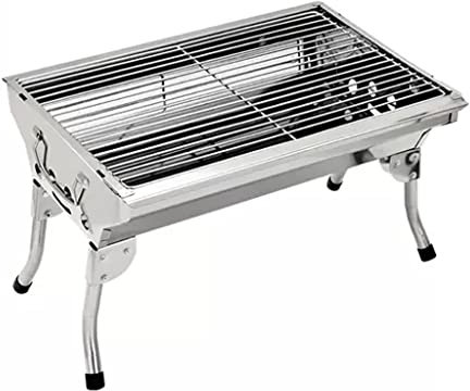 JSY Barbacoa al Aire Barbacoa de acero inoxidable plegable y portátil con soporte, adecuada for 2-8 personas Barbacoa al Aire