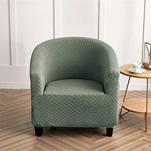 Morbuy Sesselhussen 1 Sitz, Stretch Sesselbezug Universal Sesselschoner Elastisch Sesselüberwurf Sofahusse mit Armlehnen für Clubsessel Loungesessel Cocktailsessel (Salbeigrünes Karo)