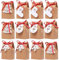 Fayavoo Geschenktüten Weihnachten, 24 Stück Papiertüten Klein Mit Etikett Und Rotes Band, Kraftpapier Tüten Geschenkbox Zum Befüllen