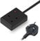 3M 1 Gang Socket Extension Lead UK Pin Plug and Cable Black Electric Extension Lead Mains Strip