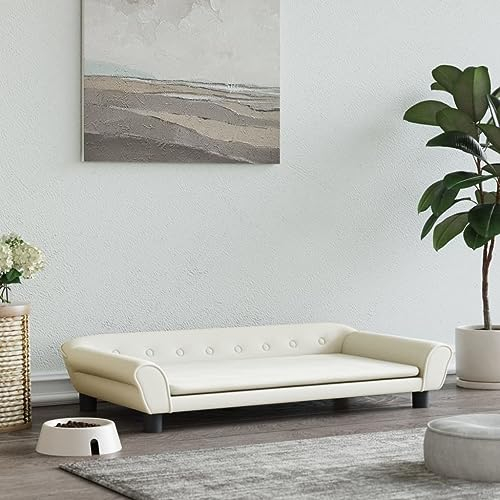 puraday Hundebett Creme 100x50x21 cm Samt Hundesofa Katzensofa Hundebetten Katzenbett Bequeme Haustierbett Stilvolles Design Kann Im Wohnzimmer Oder Schlafzimmer Platziert Werden