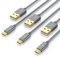 CSL - 3X 3m Micro USB Kabel - 2,4A Schnellladekabel - Nylonkabel + Metallstecker - Ladekabel Datenkabel für Android Smartphones Samsung Galaxy HTC Huawei Sony Nexus Nokia Kindle