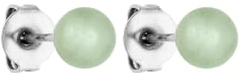 PURELEI® Aventurine Ohrringe (Silber) – Damenohrringe aus langlebigem Edelstahl – Wasserfeste Ohrringe Damen – 4,75mm große Perle – Modeschmuck für deinen individuellen Look