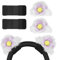Geekria NOVA Headphone Beam Strap+Cat Ears Attachment Compatible with Bose, Sony, Skullcandy, Beats, Marshall Headphones, Easy DIY Installation, Comfortable & Stylish (Black/White+Purple)