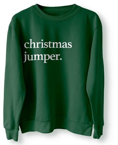 BlackMacaw Christmas Jumper Funny Christmas Sweatshirts Xmas Jumpers Ugly Jumpers_BGRN_M Bottle Green