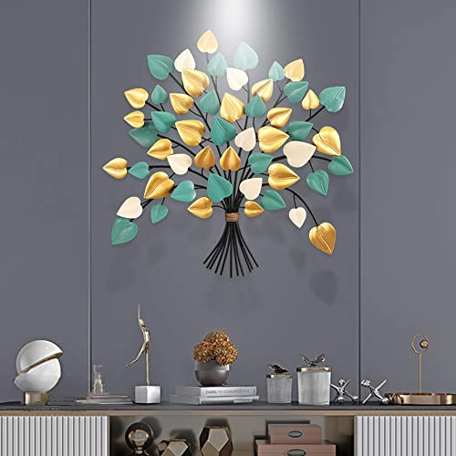 CAMBOS Décoration Murale Art mural arbre de vie stéréo 3D, décoration murale en métal, décoration murale rétro en fer forgé, pour bureau, maison, salle d'étude (couleur : 40 x 40 (100 x 100 cm))