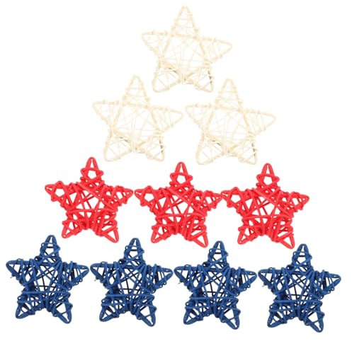 PRETYZOOM 24st Rattan-Ornamente 4. Juli Schmuck Für Baum Rattansterne Boho-Rattan-Stern Party-Layout-dekor Patriotischer Rattanstern Americana-dekor Star Rattankugel Mini Weidenrebe