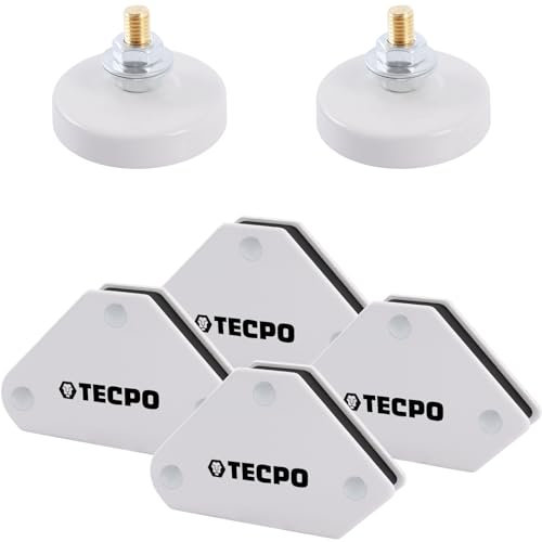 TECPO 4x Schweißmagnete Magnet Schweißwinkel Set 4kg mit 2x Masseklemmen