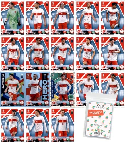 Bundle mit Match Attax UEFA Euro 2024 Germany - Mannschaftspaket + Exklusive Collect-it Hüllen (Türkei)