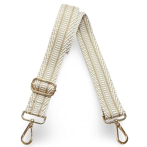 Kolti Purse Strap Replacement Crossbody Handbag Stripe Wide Adjustable, Gold Buckle-381, 30 to 62