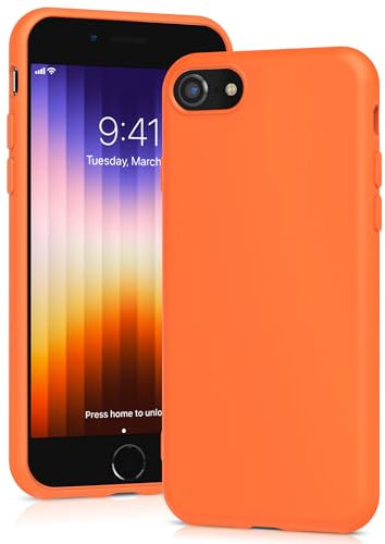 YATWIN für iPhone SE 2022/2020 Hülle, iPhone 8/7 Hülle, Premium Silikon Handyhülle mit Kameraschutz, Seidig-Weicher Berühren Ultra Dünne Stoßfeste Kratzfeste Schutzhülle, Orange